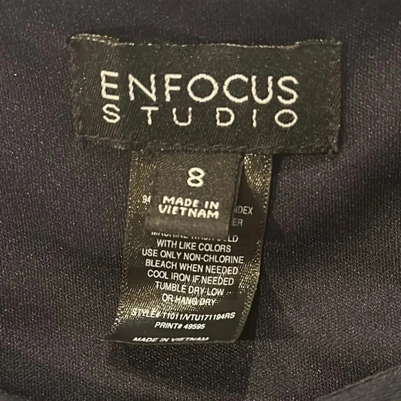 EnFocus Studio Women’s Multi Stripe Stretch Dress Size 8 Business Office Wear - Picture 5 of 7